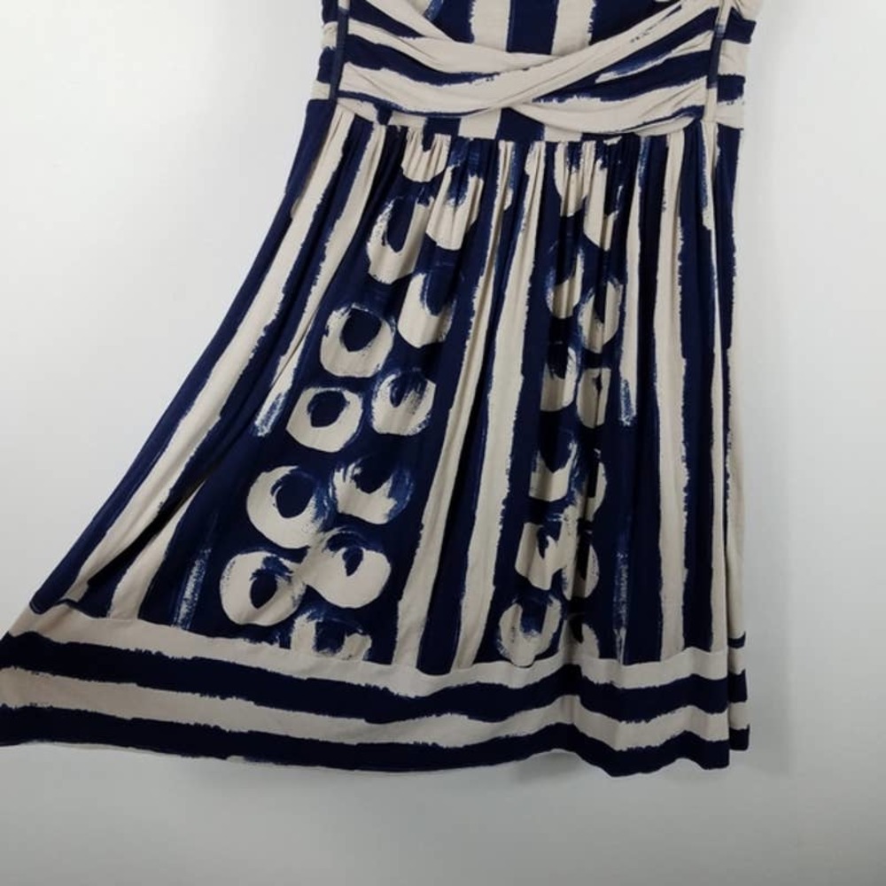 Maeve Blue and White Patterned Mini Dress - Picture 4 of 11